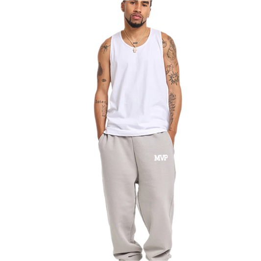 Ultra Heavy Stone Gray Embroidered MVP Joggers